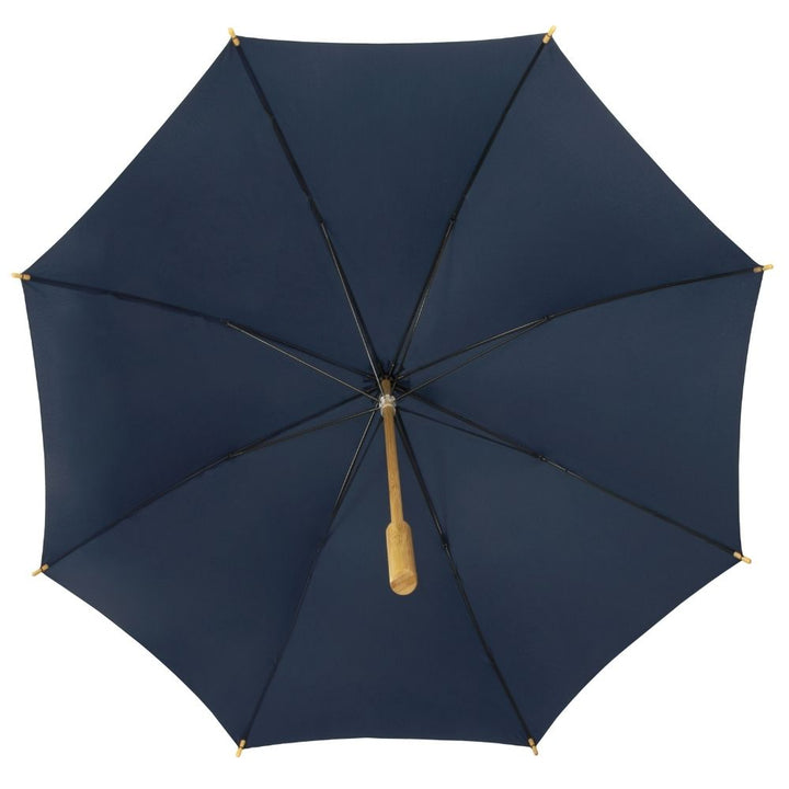 Navy ECO Bamboo Umbrella Under Canopy