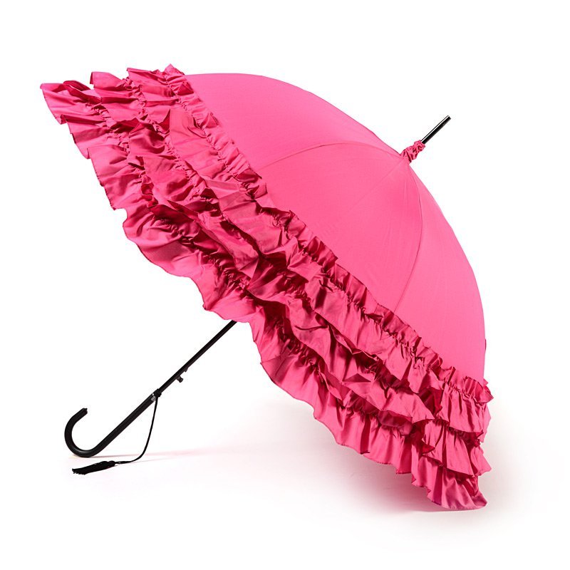 Pink Classic Pagoda with Triple Frill Wedding Umbrella Side Canopy