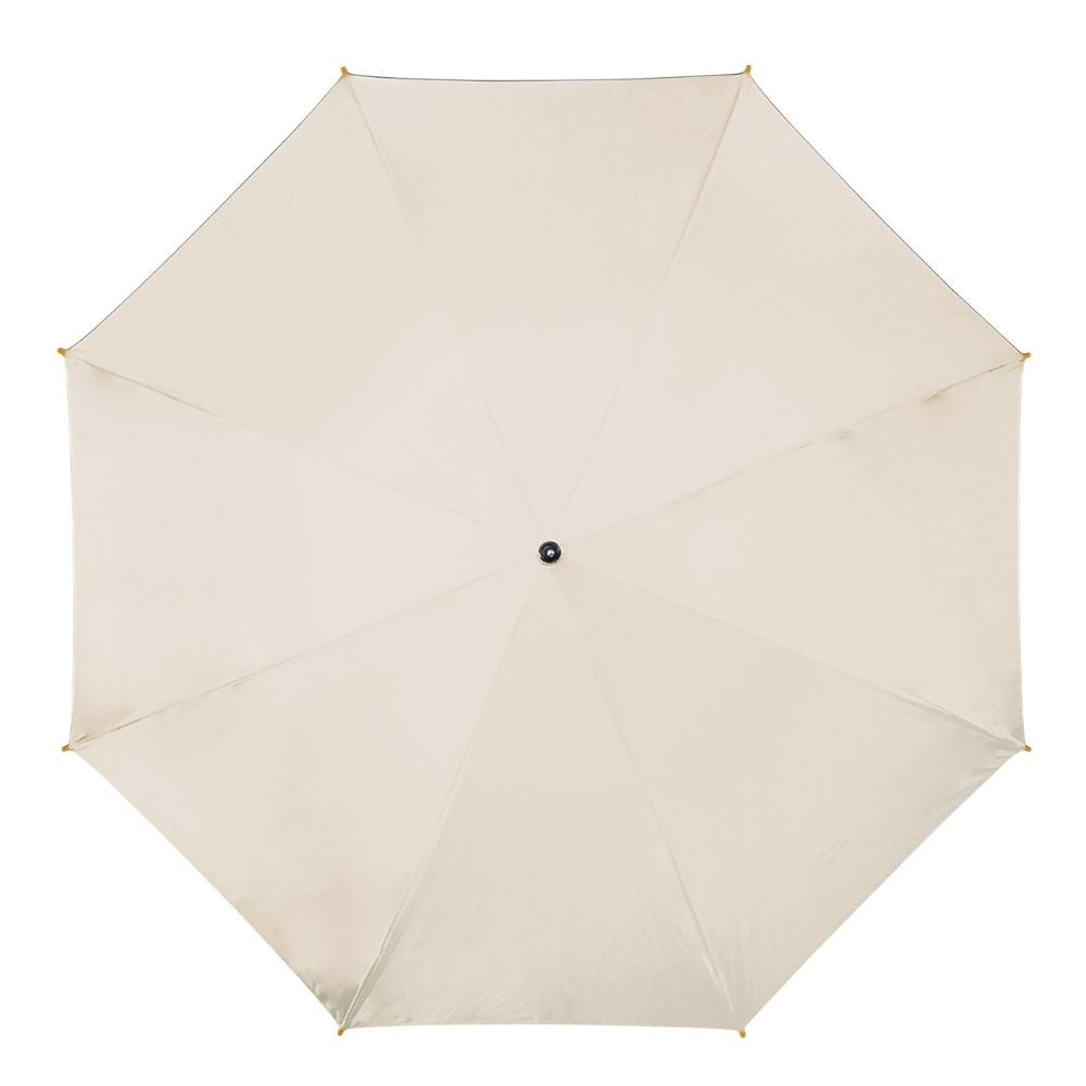 Off White Wood Stick Walking Umbrella Top Canopy