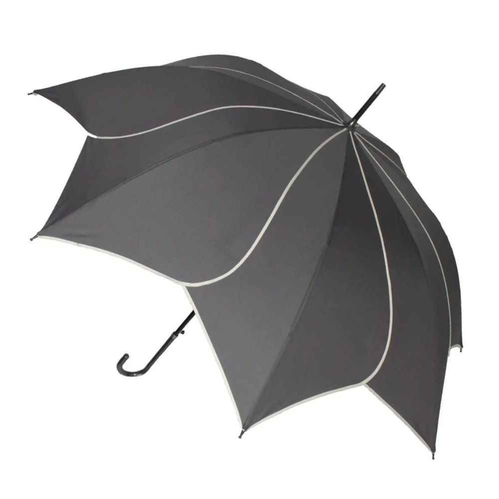 Black Swirl Everyday Ladies Umbrella UK Side Canopy